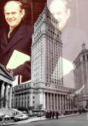 Picture of Alger Hiss superimposed over the Courthouse
